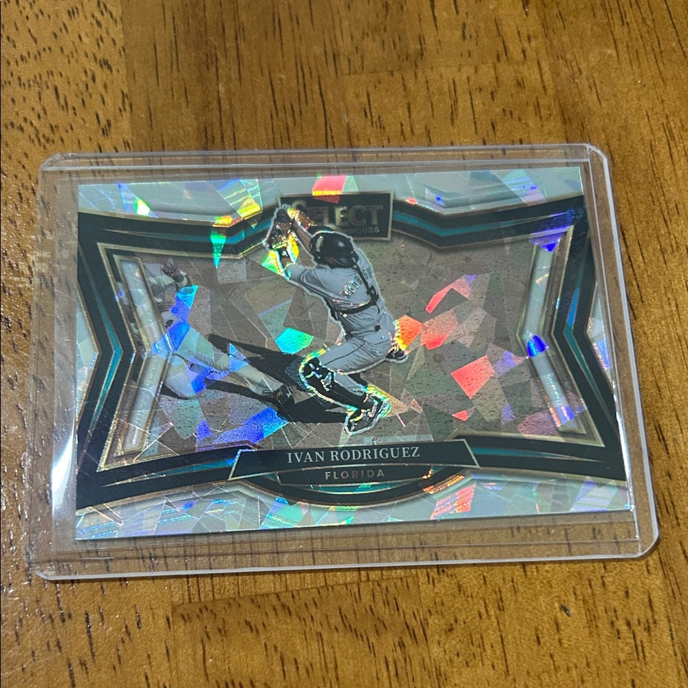 Panini 2025 Select Cracked Ice Ivan Rodriguez Florida Prizm Diamond Level 273